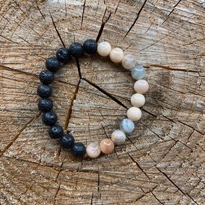 Sunstone + Lava Bead Diffuser Bracelet